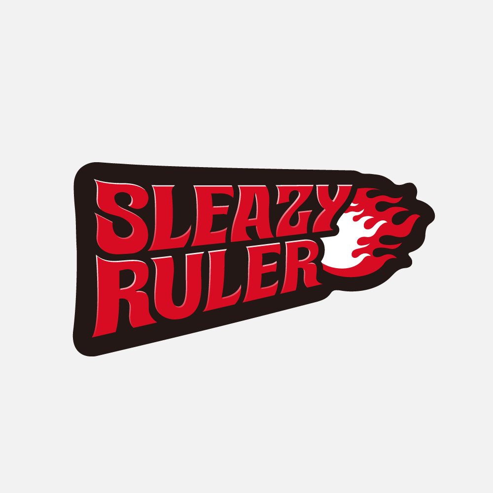 パッケージデザイン例）　SLEAZY RULER　バンドロゴマーク　　CL : TIP　　ロゴデザイン