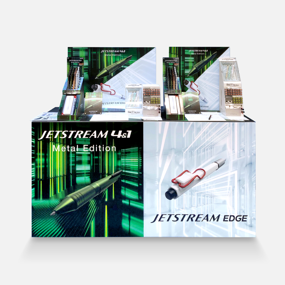 パッケージデザイン例）　JETSTREAM 4&1/EDGE　店頭パネル　　CL : 三菱鉛筆　　ロゴデザイン